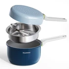 Ceramic Non Stick Cookware Set, 2.5QT Saucepan, 7" Egg Omelette & 18/10 Stai New. Price: $60.99.