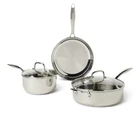Stainless Steel Cookware Set, 5-PIECE, All Cooktop Friendly, Dishwasher-safe New. Price: $160.99.