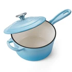 2 Quart Lake Blue Enameled Cast Iron Saucepan Small Dutch Oven Cooking Pot New. Price: $56.56.