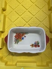 The Pioneer Woman Stoneware Red Merry Meadows Rectangular Casserole Dish Used. Price: $25.00.