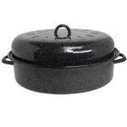 Mirro 15IN Enamel Oval Roaster With Lid, Black 15" New. Price: $48.68.