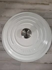 Le Creuset Signature Round Dutch Oven Lid Only, White #30 New. Price: $59.00.