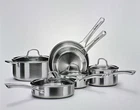Vocvoi Stainless Steel 10 Pcs Pan Set, Dishwasher Oven-safe, With Lids New. Price: $129.95.