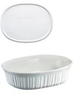 Corningware FS12 French White 1.5QT/1.4L Oval Ceramic Casserole Dish And F-12-PC New. Price: $47.98.