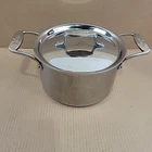 All-clad D5 5-PLY Brushed Stainless Steel 4QT Sauce Pan With Lid Used. Price: $139.99.