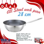 All Wok Pan, 28 Cm, Brushed Steel, Gray, Dishwasher Proof, Durability New. Price: $95.65.