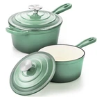 1 Qt & 2 Set, Leonyo Enameled Cast Iron Pan, Dutc... New. Price: $118.11.