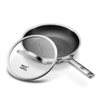 Roomena 12" Pan Hybrid Ceramic Nonstick Skillet Tri-ply Stainless W/ Lid, New. Price: $89.98.