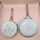 Martha Stewart Lockton 8" Turquoise Aluminum Nonstick Frying & 1 Qt Sauce Pan Used. Price: $18.00.