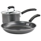 Gibson Everyday Highberry 3 Piece Nonstick Carbon Steel Cookware Set In Grey New. Price: $61.48.