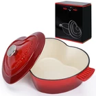 Miamio - Enameled Cast Iron Dutch Oven 3.2 Quart 10 Inch Heart Shape Non New. Price: $97.11.