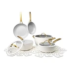 Thyme & Table 12-PIECE Ceramic Non-stick Signature Cookware Set White Gold New. Price: $109.00.