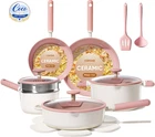 Sale!! Carote 15PCS Nonstick Ceramic Pots And Pans, Utensils Cookware Set, Pink New. Price: $88.99.