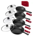 Cuisinel 6"+8"+10+12"-INCH Cast Iron 6"+8"+10"+12" Glass Lid, Black New. Price: $146.99.
