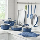 Pioneer Woman Sutton 17 Piece Ceramic Cookware Set With Strainer Lids New. Price: $109.99.