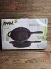 Parini Cookware Cast Iron Grill Pan Pre-seasoned, Draining Spout Hand New. Price: $37.99.