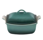 Le Creuset Heritage Deep Covered Rectangular 4.5 Qt Baker Artichault Green New!. Price: $179.99.