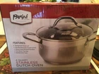 Parini Cookware 4 Quart Stainless Steel Dutch Oven With Glass Lid New. Price: $29.99.