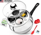 Nutrichef Egg Poacher Pan Set - 7.87 Stainless Steel Poached Silver New. Price: $74.61.