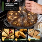 Classic Cast Iron Wedge Pan, Non-stick Cornbread Skillet With Easy Transport Han New. Price: $43.09.