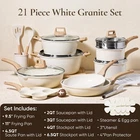 Carote 21-PC Nonstick Cookware Set, White Granite Induction Pots & Pans New. Price: $286.64.
