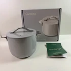 Caraway Petite Cooker - 2 Qt Ceramic Coated Pot Gray New. Price: $85.87.