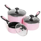 Nonstick Saucepan Set With Lid 1QT 2QT 3QT Kitchen Pots Glass Cover New. Price: $80.21.