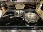 Belgique Stainless Steel Skillets Lot & 3 Qt HS11016 Used. Price: $15.00.