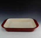 Chef Classic Red Cuisinart Enameled Cast Iron Cookware 14" Lasagna Pan Used. Price: $59.99.