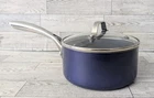 Granitestone Diamond Blue Ultra-durable Non-stick Aluminum Sauce Pan With Lid Used. Price: $20.00.