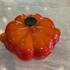 Le Creuset Orange Pumpkin Cocotte Dutch Oven Cast Iron Enamel Coated 2QT 1.9L Used. Price: $119.00.