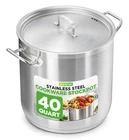 Nutrichef Stainless Steel Stock Pot With Lid 40 Qt Nonreactive 8/8 Interior... New. Price: $133.18.
