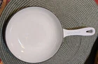 Creuset White Enameled Cast Iron Pan Egg Frying Skillet 6.5 Inches No Lid Used. Price: $50.00.