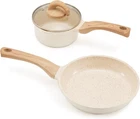 Non Stick, Healthy Ceramic Cookware Set, 3PCS Frying & Saucepan New. Price: $39.95.