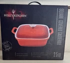 Hells Kitchen 2.5 Qt. Square Covered Casserole Enameled Fine Quality Stoneware. Price: $31.50.