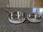 Cuisinart Stainless Steel Skillets Quart And 8" White Ceramic CS330 & CS22 Used. Price: $29.50.
