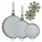Goodcook Ceramic Cookware Set 7-PIECE With Removable Handles, Induction Compatib New. Price: $413.96.