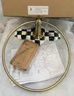 Mackenzie-childs Brass Courtly Check Enamel Hand-towel Holder Ring New Box. Price: $189.00.