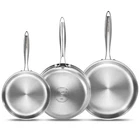 Delarlo Whole Body Tri-ply Stainless Steel Frying Pan Set, 8 /10 /12 Cooking New. Price: $133.99.
