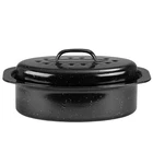 Granite Roaster Pan, Small 13 Enameled Roasting With Domed Lid. Oval Tur... New. Price: $28.52.