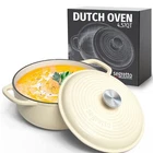 Segretto Cookware Enameled Cast Iron Dutch Oven Pot With Lid 4.57 Quarts, Bia... New. Price: $64.27.