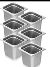 VIGOR-6PACK Of 6" Deep Hotel Prep Pans Steam Table 1/6 Size Stainless Steel New. Price: $39.99.