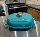 Le Creuset Oval Bread Oven 1.5 Qt Riviera Teal Cast Iron France Baker Pan New. Price: $289.00.