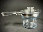 Vtg Pyrex Flameware 6283U 1 Qt Glass Saucepan Double Boiler Inner Pot /lid Only Used. Price: $24.25.