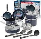 14 Piece Cookware Set, Diamond Infused Pfas & Pfoa-free Ceramic Nonstick Pots An New. Price: $206.99.