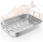 Sunvivi 15.6'' Roasting Pan With V-shaped Rack, Rectangular Lasagna New. Price: $59.99.