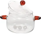 15OZ Glass Cooking Pot With Lid - Transparent Small Stew Pan For Baby Food & New. Price: $19.15.
