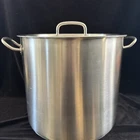 Tramontina Catering Stock Pot W/ Lid 24 Qt 22.7 Lts. Stainless Steel. Used. Price: $79.99.