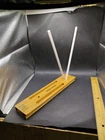Vintage Crock Stick Dual Ceramic Rod Cedar Base Knife Sharpening Stand Used. Price: $19.99.