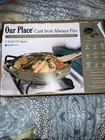 Our Place 1.9QT 10" Cast Iron Always Pan Sage: Tempered Glass Lid, Oven-safe New. Price: $85.00.